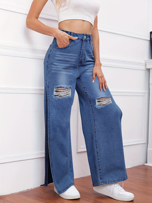 High Slit Fashion Jeans