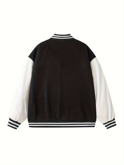 Letter Print Zipper Jacket