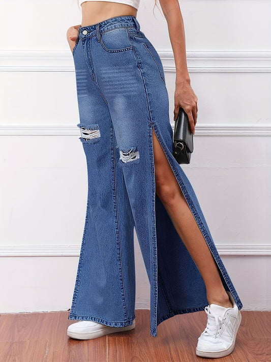 High Slit Fashion Jeans