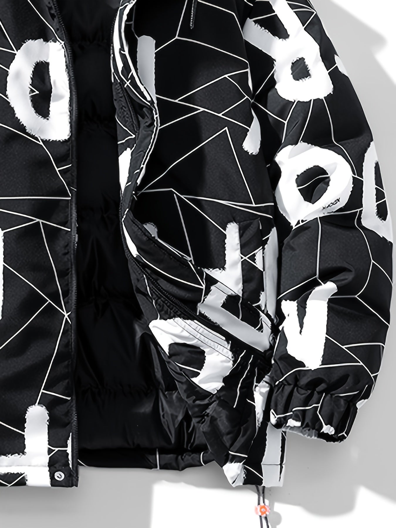 Fashion Hooded Cotton Coat Letter Print