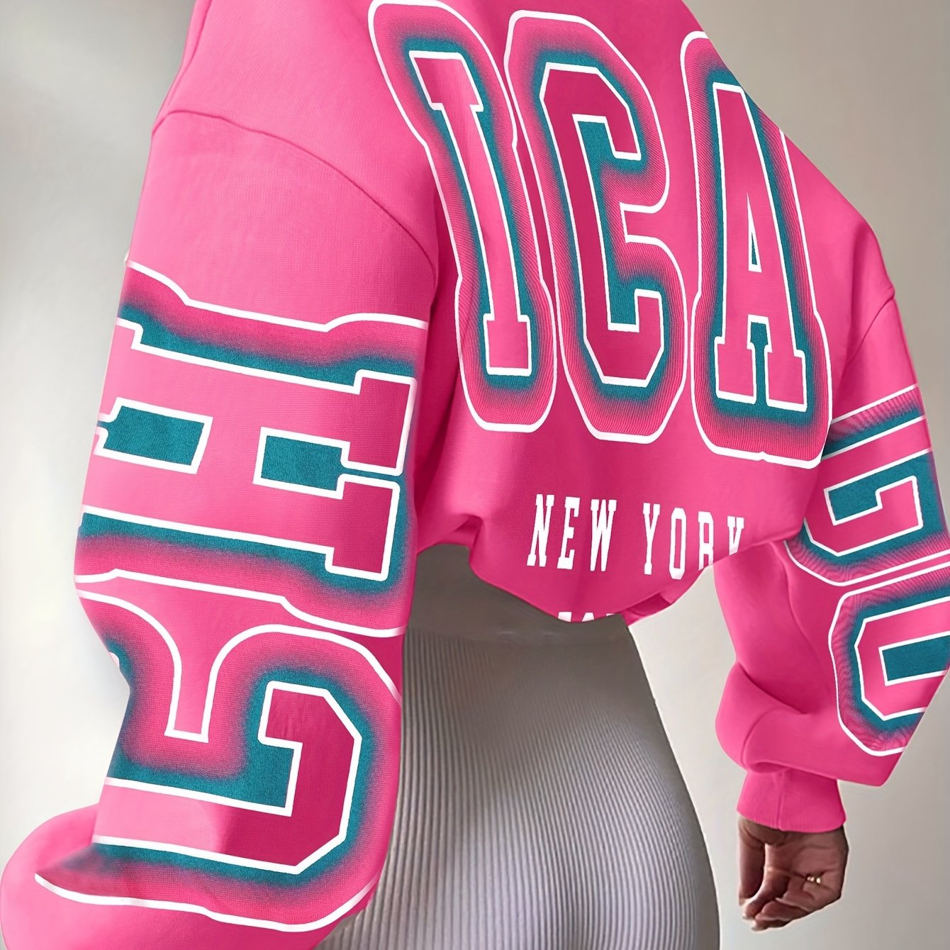 Alphabet Print Knit Fashion Sweatshirt