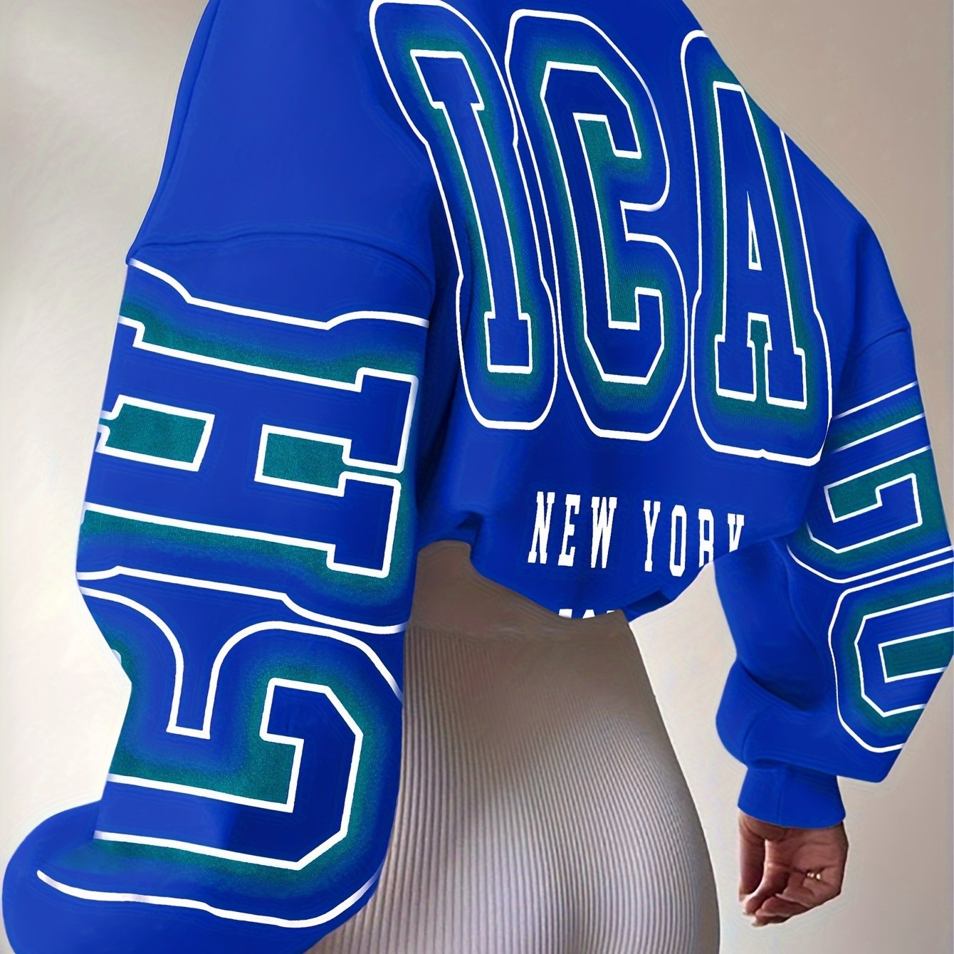Alphabet Print Knit Fashion Sweatshirt