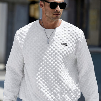 Fashion Stretch Knit Crew Neck Sweatshirt