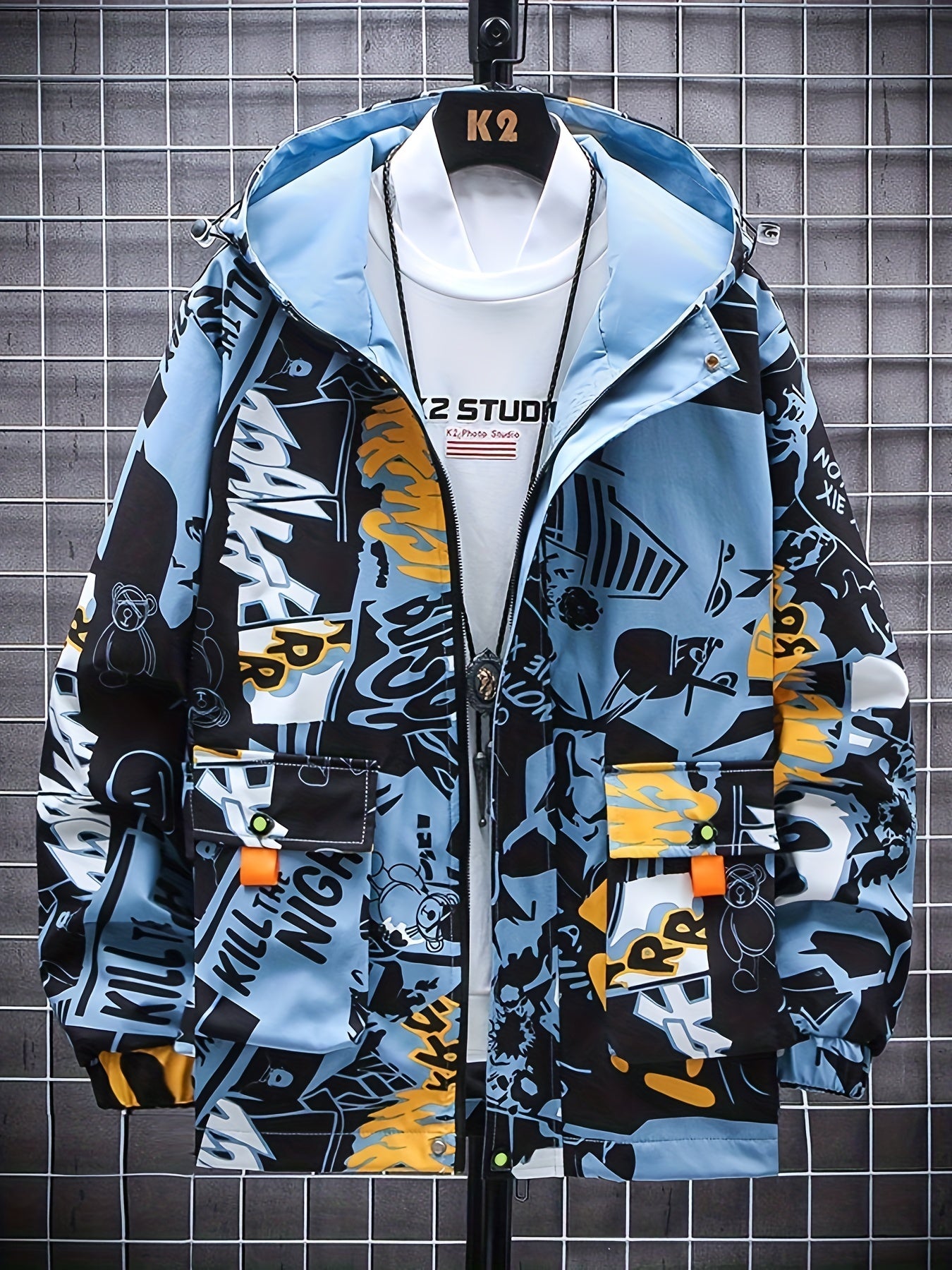 Eco Friendly Graffiti Windbreaker Jackets