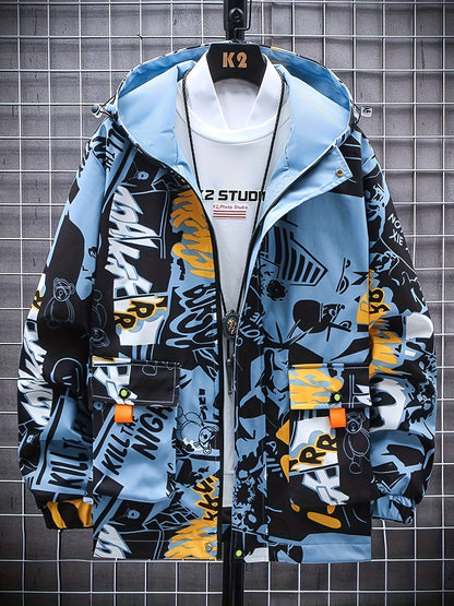 Eco Friendly Graffiti Windbreaker Jackets