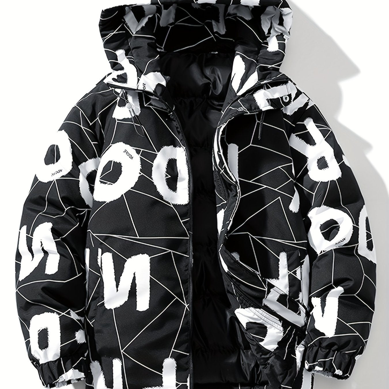 Fashion Hooded Cotton Coat Letter Print