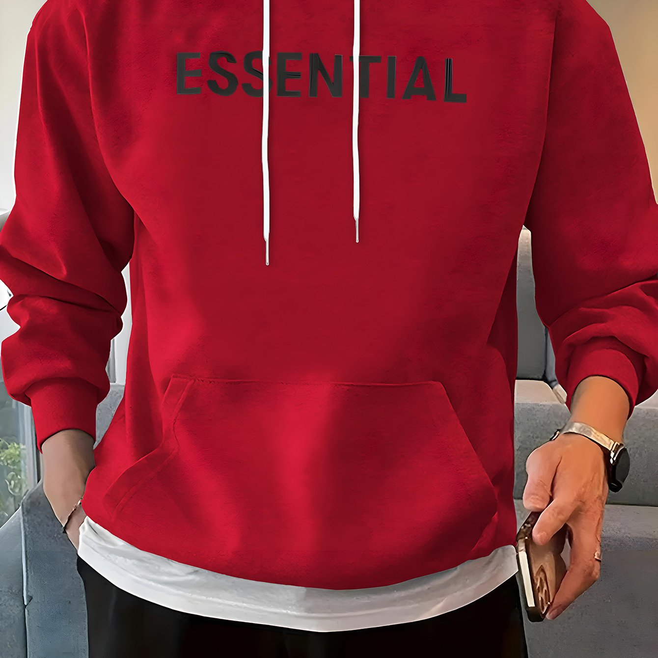 ESSENTIAL Hooded Sweatshirt Pullover Casual