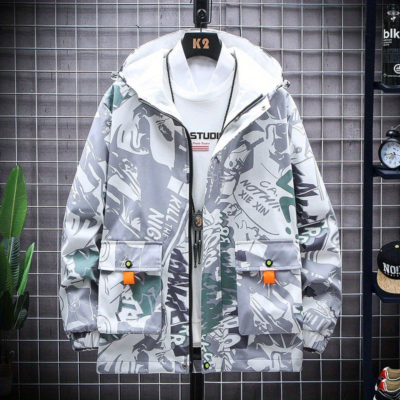 Eco Friendly Graffiti Windbreaker Jackets