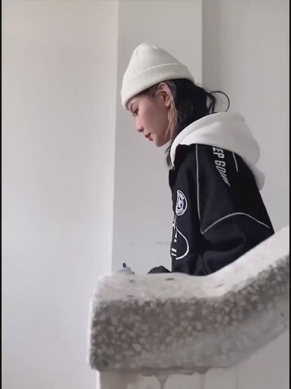 Streetwear Bomber Jacket Japanese College Style