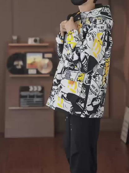 Eco Friendly Graffiti Windbreaker Jackets